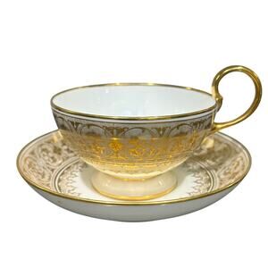 Antique Sevres 1861 Château de Trianon Teacup & Saucer-Elegant, Excellent, Rare!